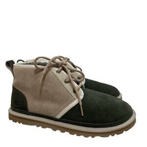 Ugg Neumel Two Tone Suede Lace‎ Up Chukka Boots Mens US 9 EU 42 Shearling Lined